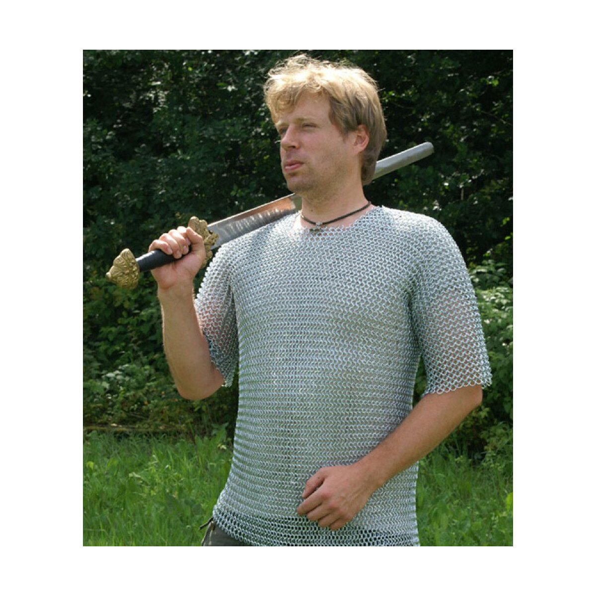 short-sleeved chainmail shirt, unriveted round rings,...