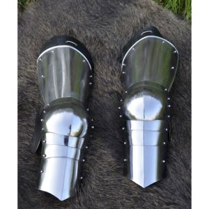 1 paio di difensori per gambe in acciaio tardo-medievale - 1,2 mm o 1,6 mm