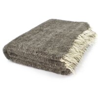 Coperta grande di lana intrecciata a mano grigio-marrone 210 x 220 cm