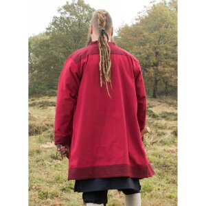 Gonna con risvolto Bjorn, cappotto vichingo in cotone, rosso