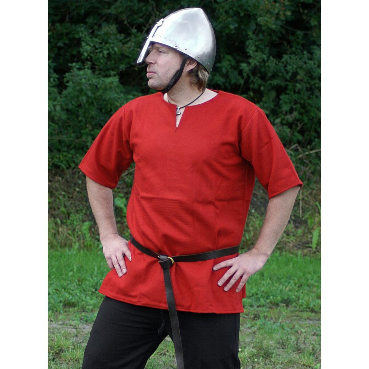 Tunique viking en laine, rouge