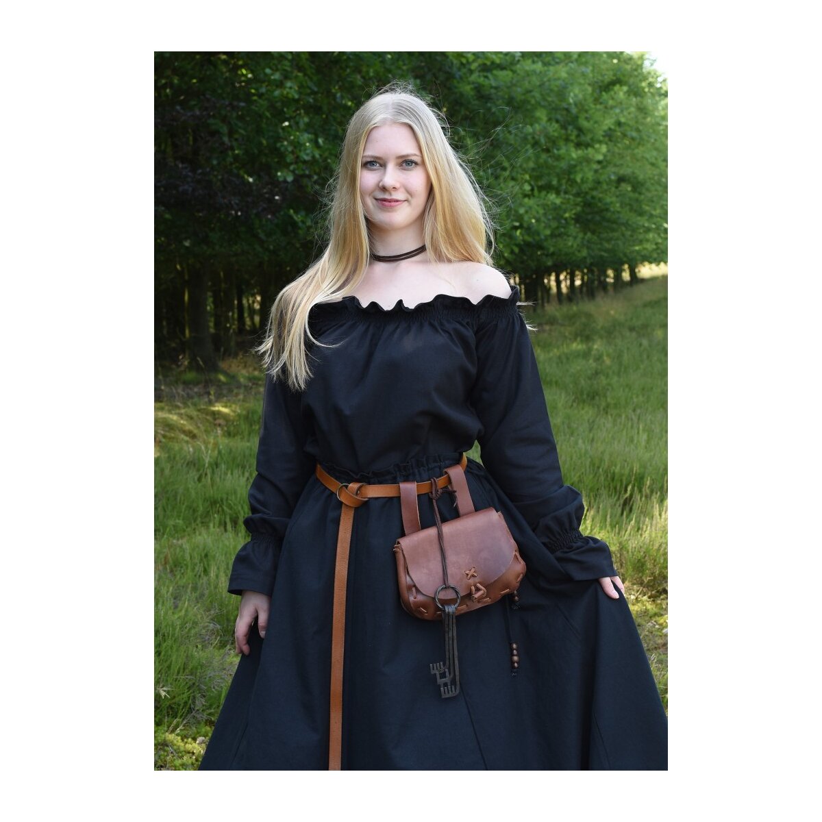 Market-medieval blouse or pirate blouse Carmen black