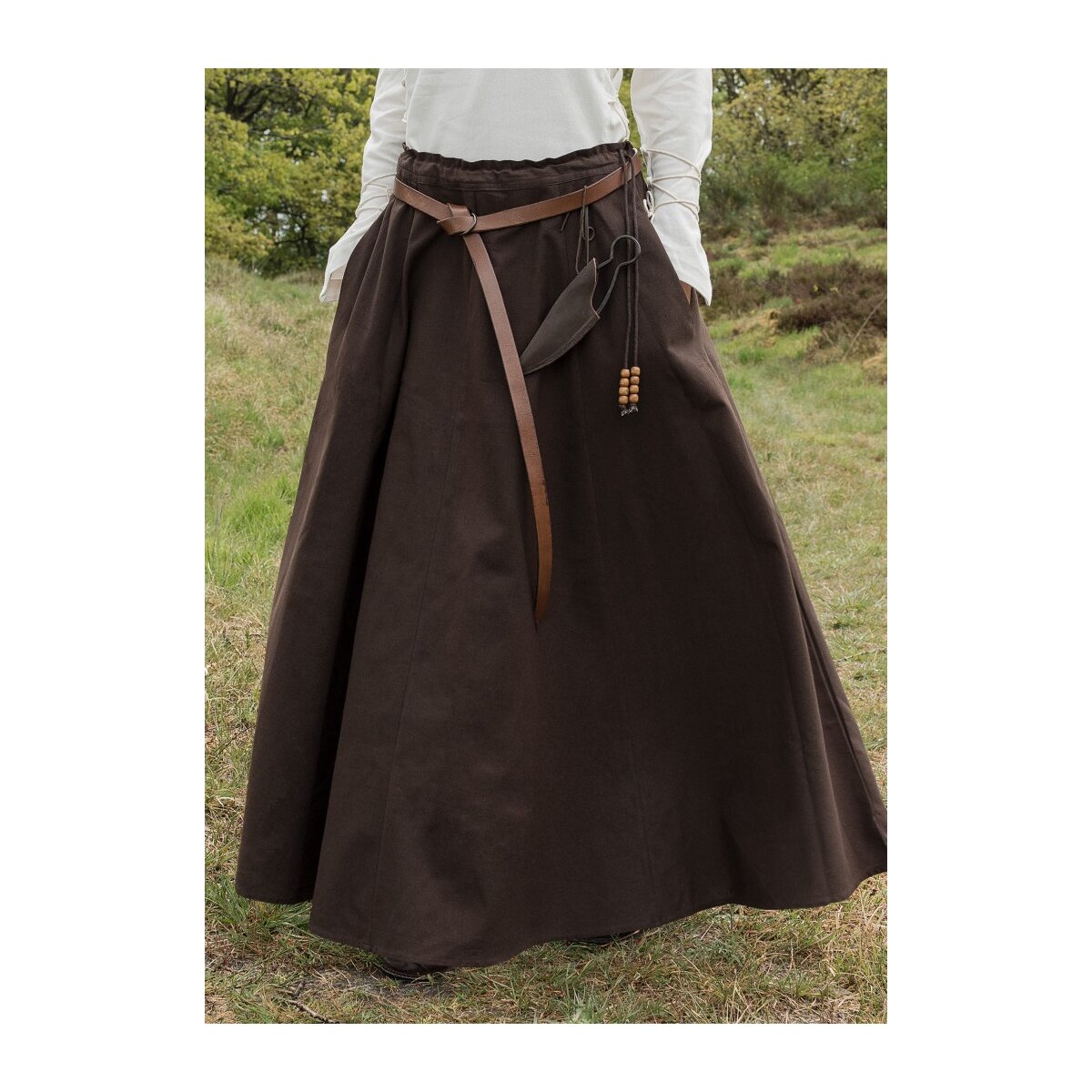 Market-medieval skirt or pirate skirt dark brown