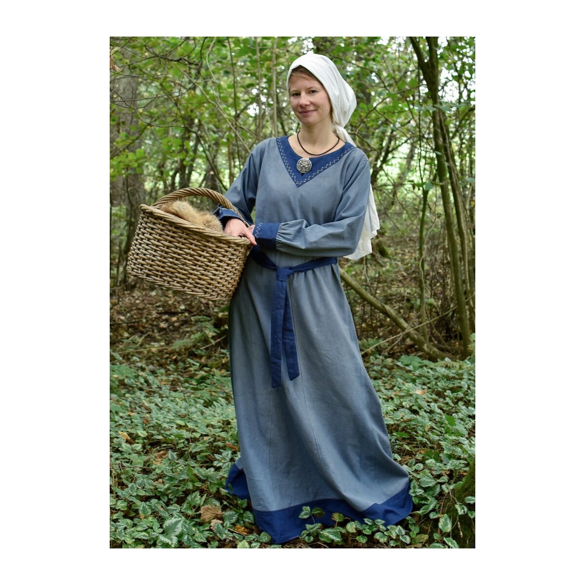 Viking dress Jona bluegrey/blue