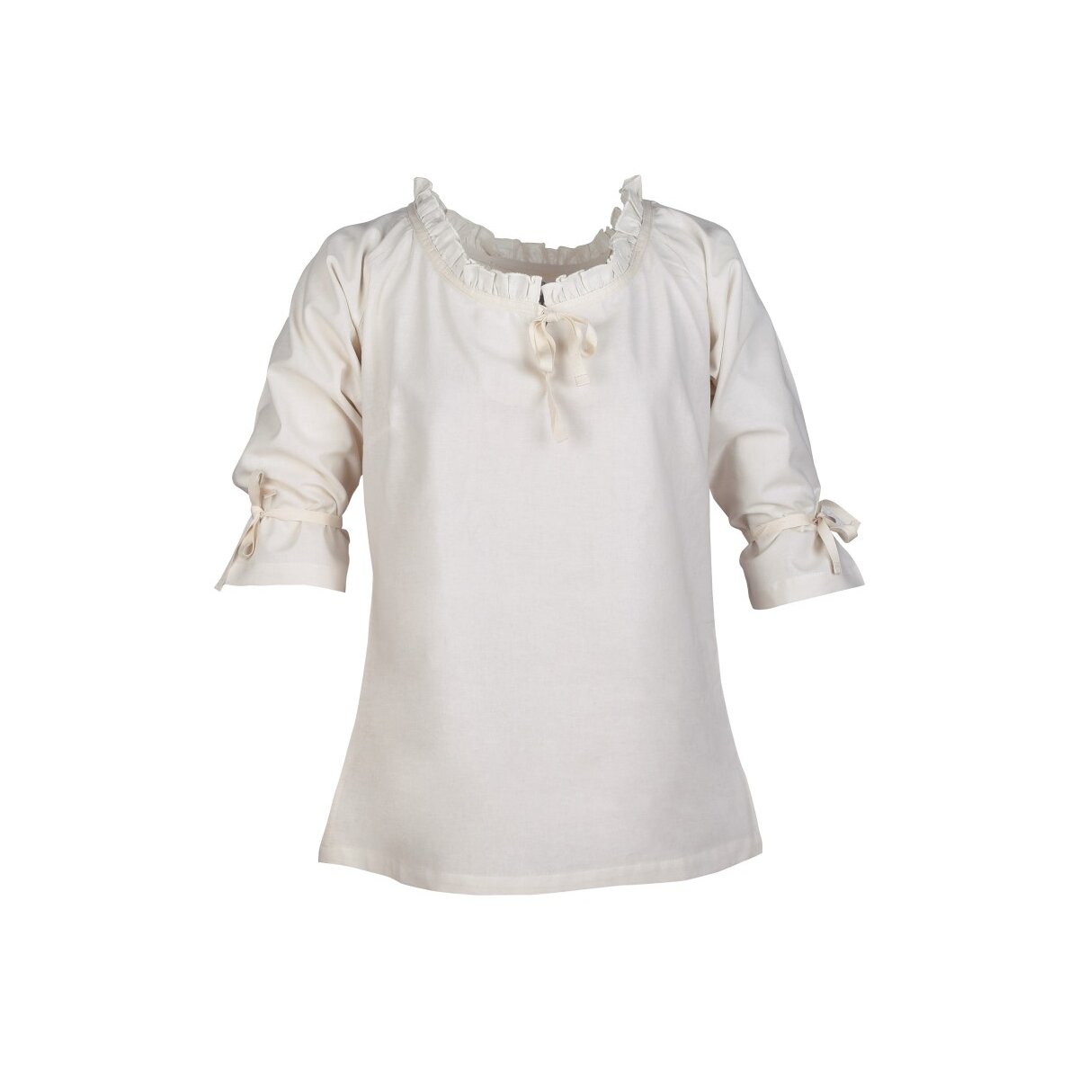 Market-Medieval Blouse Birga 3/4 arm natural white