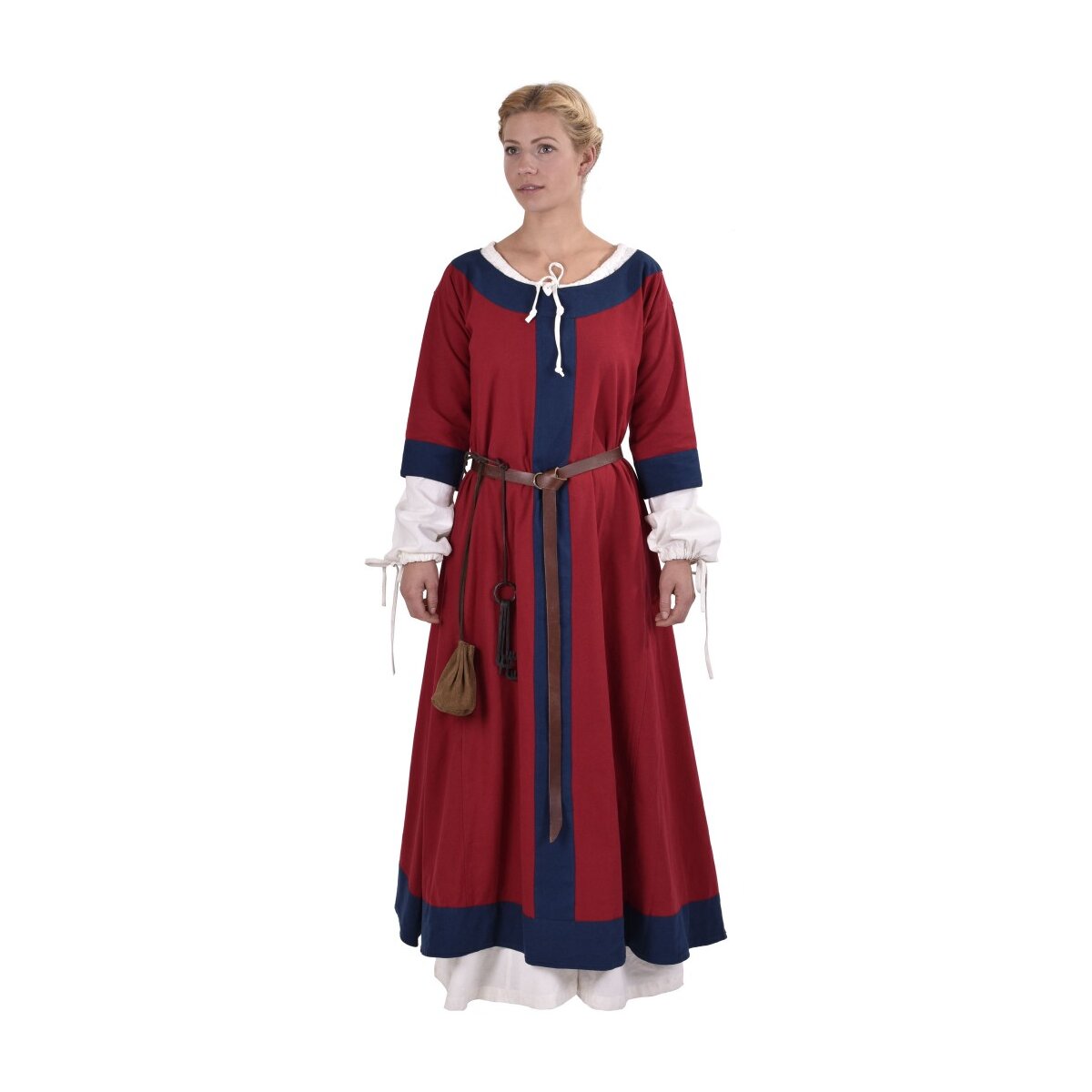 Germanic dress Gudrun red/blue