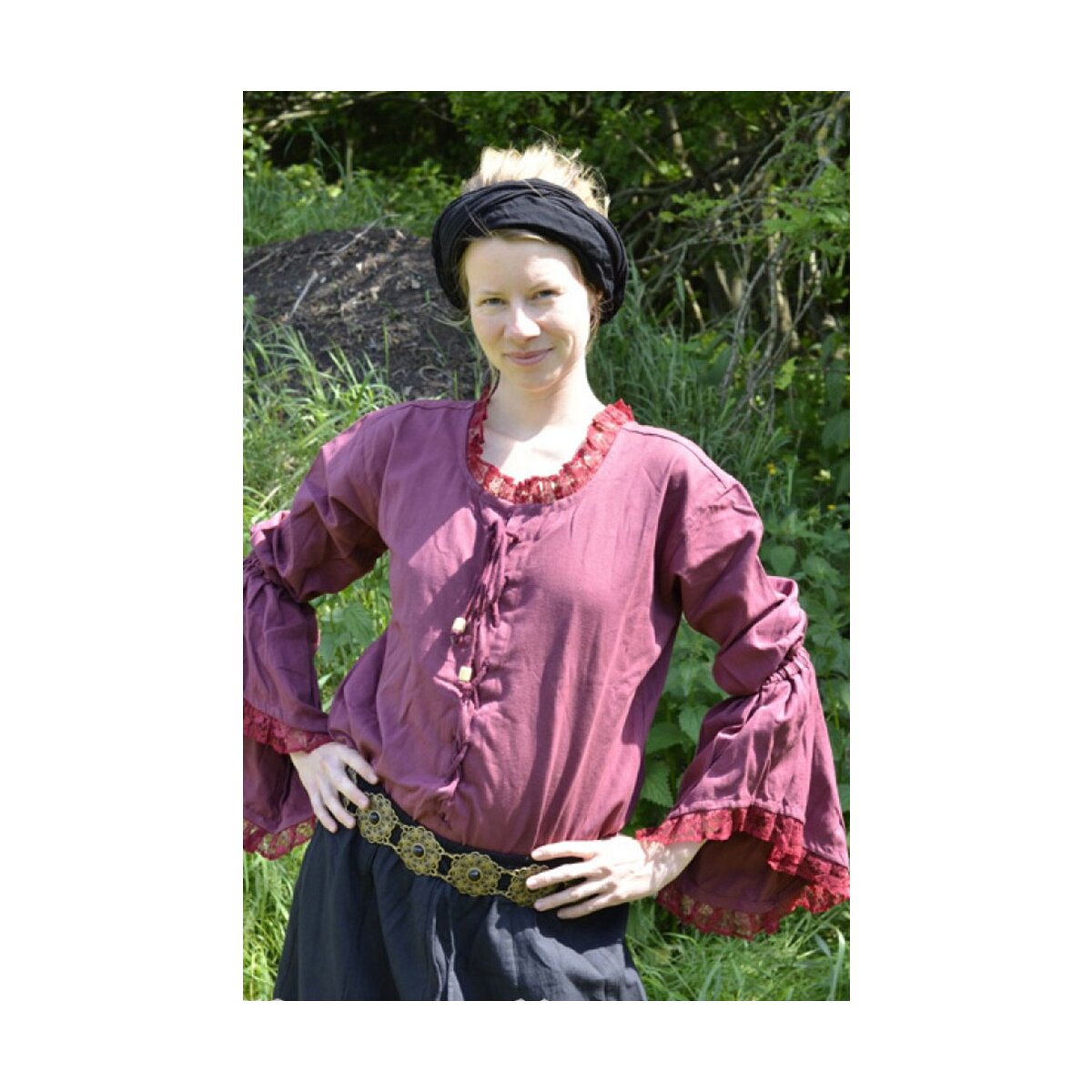 Market-Medieval blouse wine red